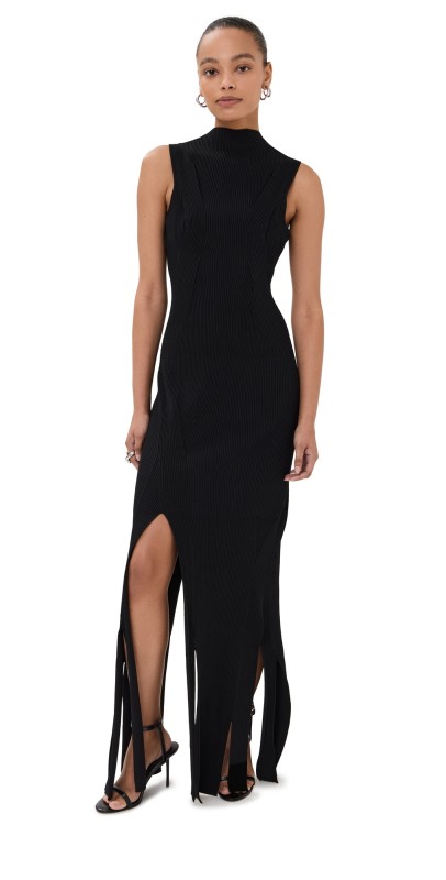 Victoria Beckham Plait Detail Sleeveless Dress Black