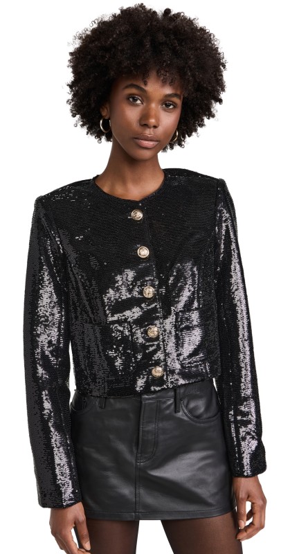 Cinq à Sept Sequin Randi Jacket Black