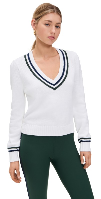 The Upside Sonny V Neck Knit Sweater White