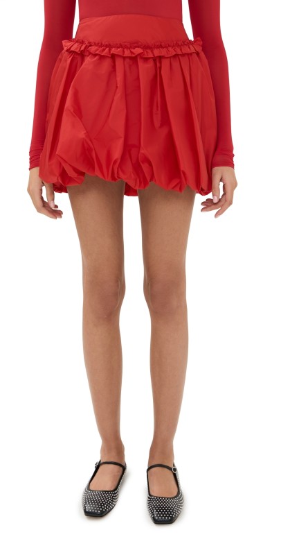 Simone Rocha Gathered Bubble Mini Skirt Red