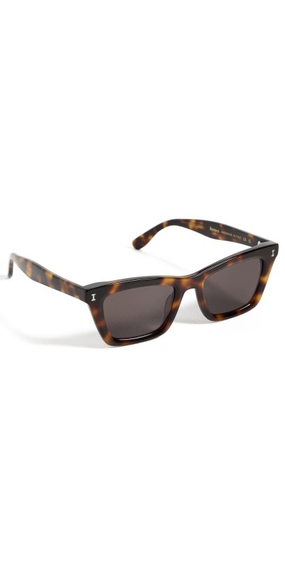 Illesteva Portugal Havana Sunglasses with Grey Flat Lenses Havana w/ Grey Flat Lenses