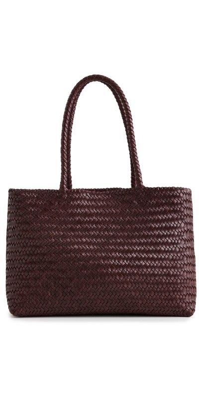 Madewell Handwoven Leather Tote Dark Fig