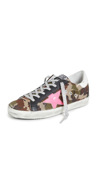 Golden Goose Superstar Sneakers Green Camo/Fuchsia