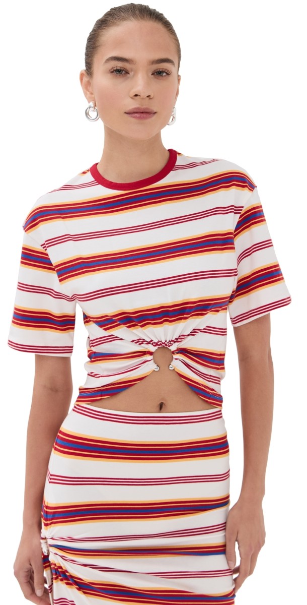 rabanne Haut Tee Stripes Cream/Orange