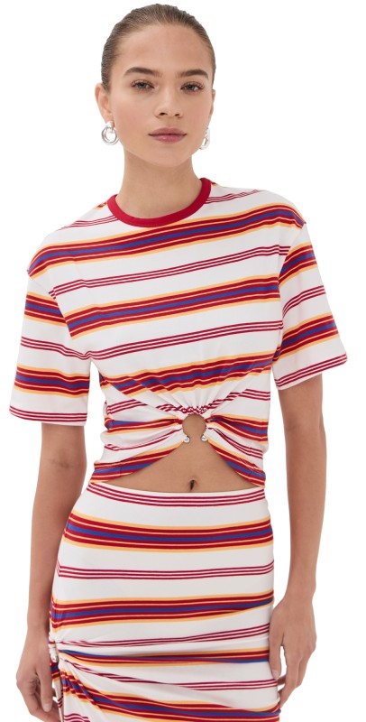 rabanne Haut Tee Stripes Cream/Orange