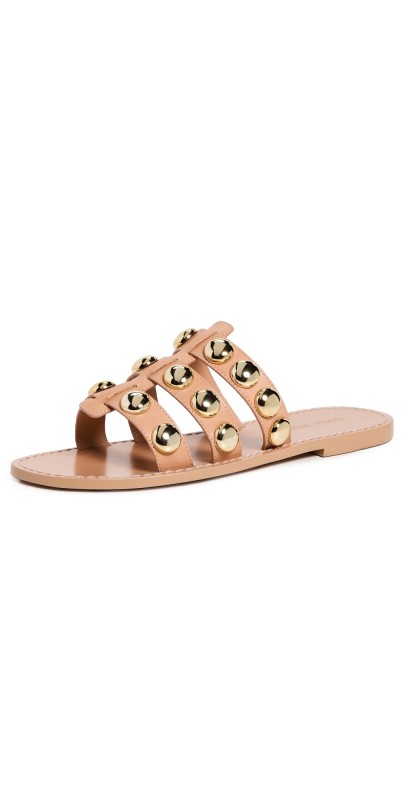 Cinq à Sept Virgina Studded Slides Tawny