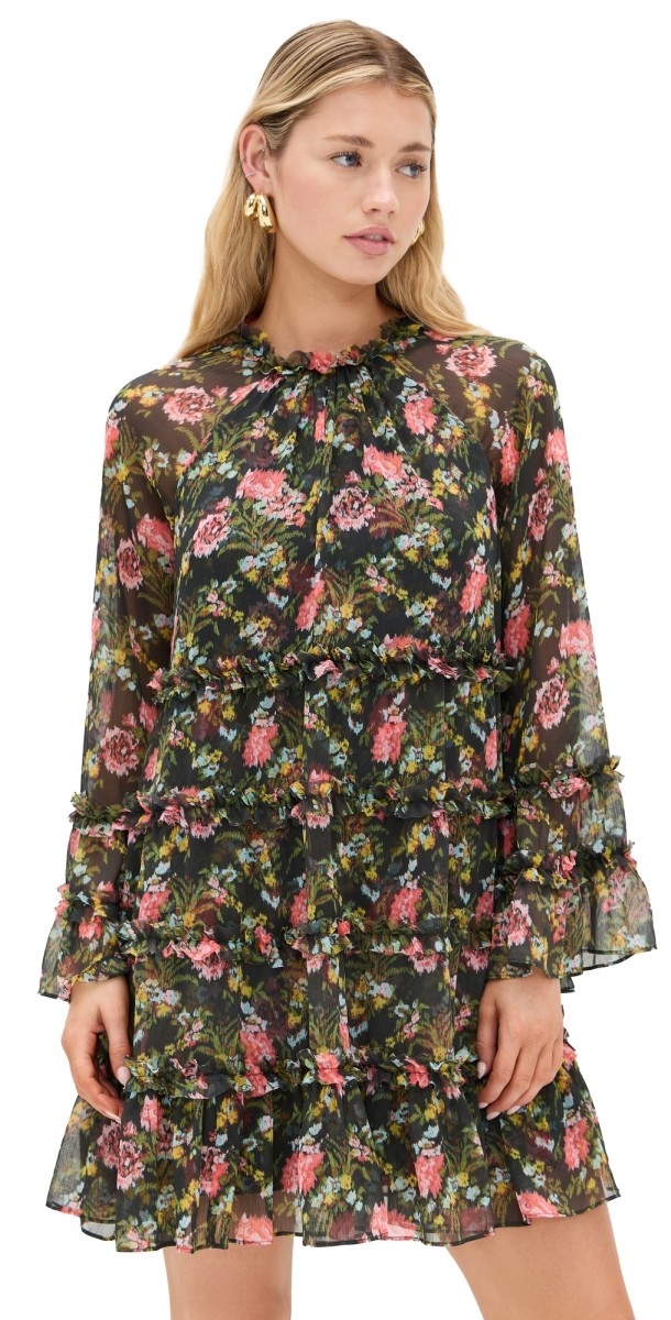 Cinq à Sept Impressionist Floral Sunniva Dress Lavastone Multi