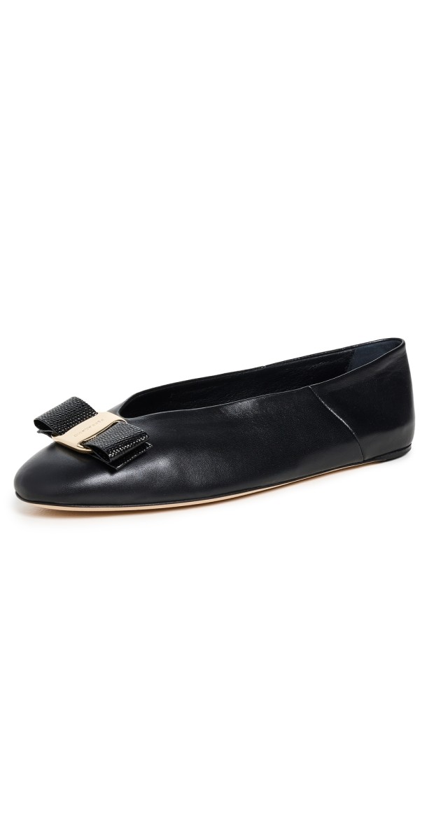 FERRAGAMO Vanna Flats Nero