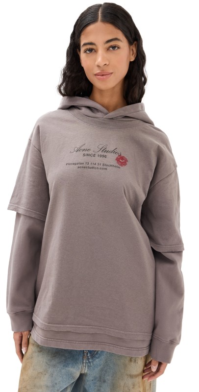 Acne Studios Floor Business Card Hoodie Grey