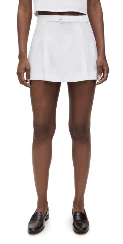Reformation Rory Linen Skirt White