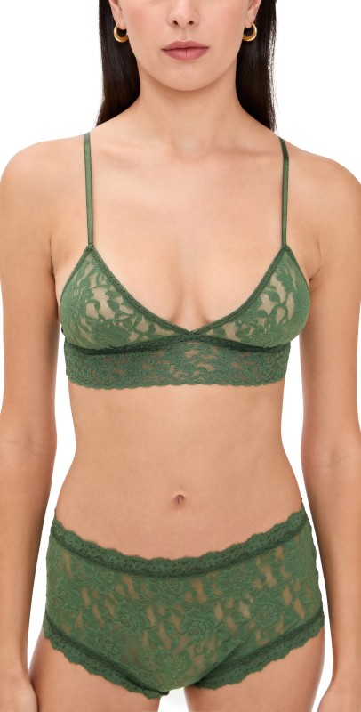 Hanky Panky Padded Triangle Bralette Herb Green