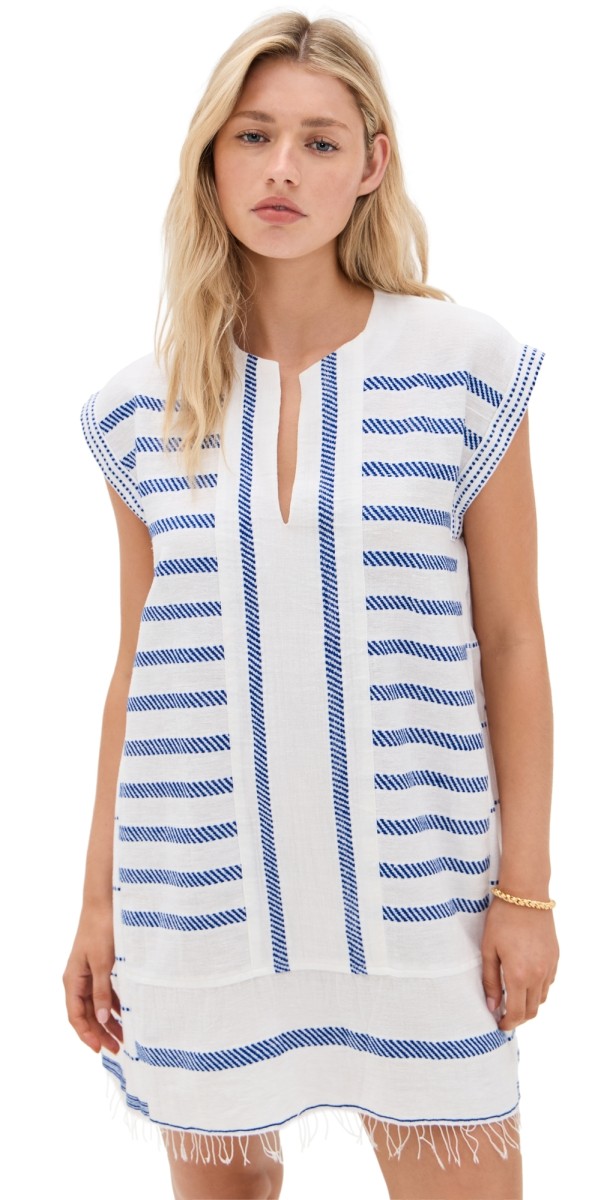 lemlem Elina Caftan Dress Tiki Azure