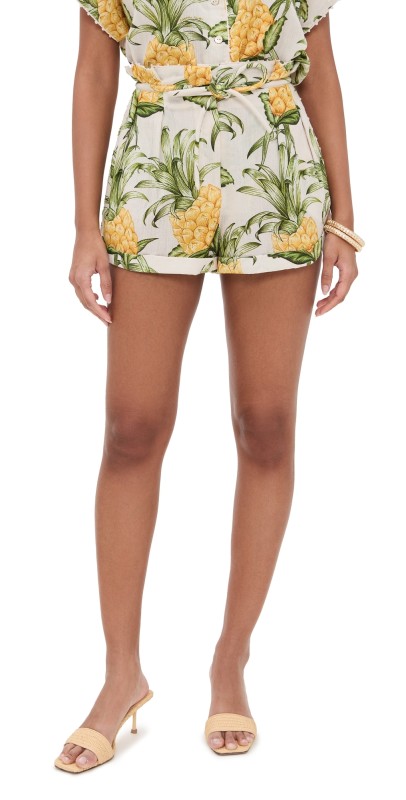 FARM Rio Delicate Pineapple Shorts Delicate Pineapple Off-White