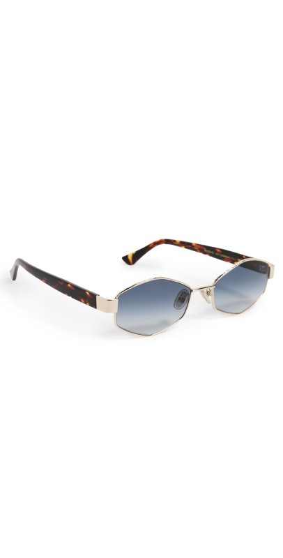Illesteva Tucson Sunglasses Gold/Star Tort w/ Mid Blue Grd