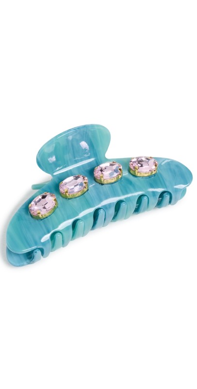 Lele Sadoughi Large Crystal Claw Clip Azur