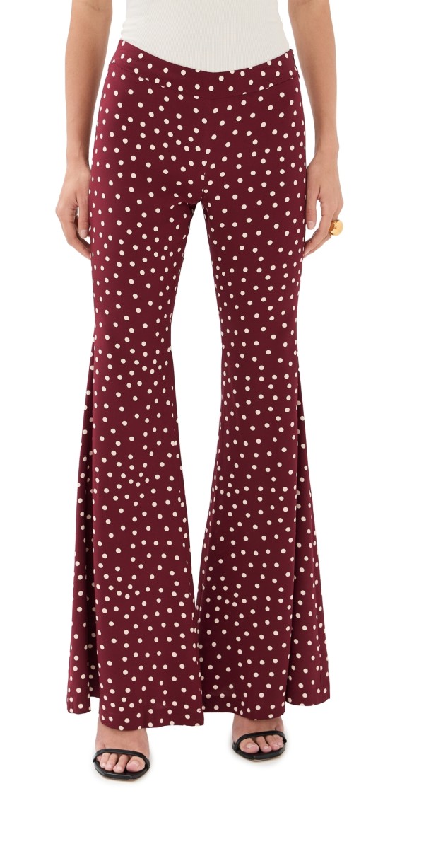 FRANÇOISE Zaoua Silk Pants Polka Dot Burgundy