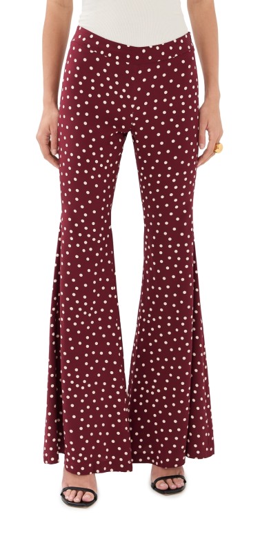FRANÇOISE Zaoua Silk Pants Polka Dot Burgundy