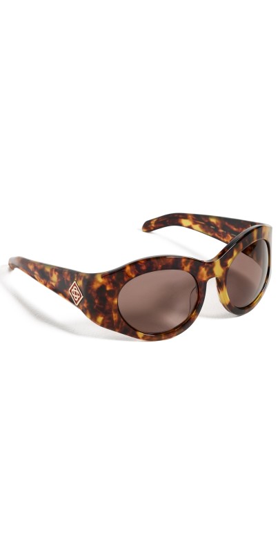 Casablanca Round Goggle Acetate Sunglasses Tortoise/Black