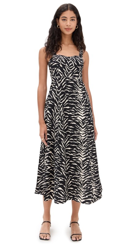 endless rose Animal Print Maxi Dress Black/Ivory
