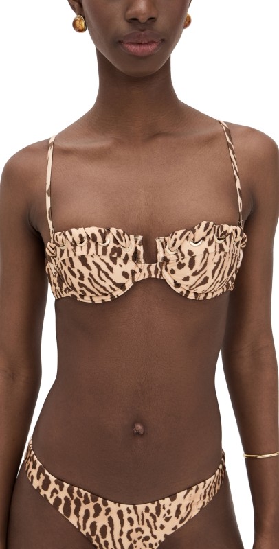 Zimmermann Cascadian Balconette Top Tan Leopard