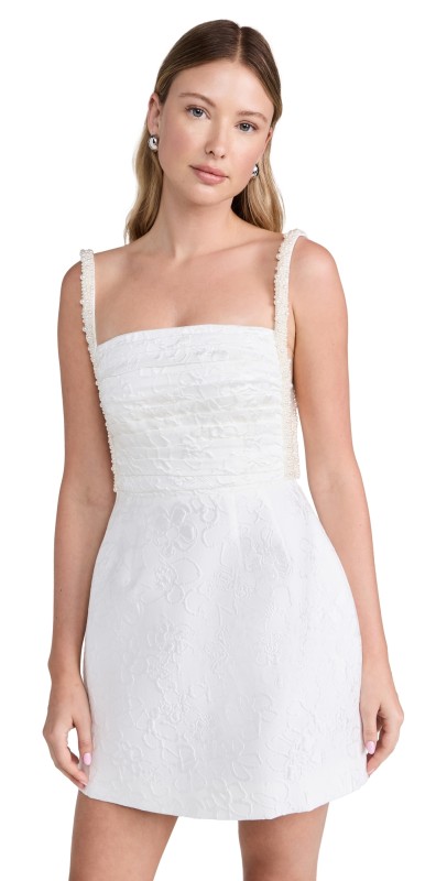 Rebecca Vallance Esther Strap Mini Dress Ivory