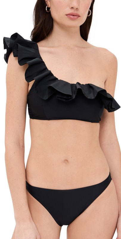 Tanya Taylor Sarita Bikini Top Black