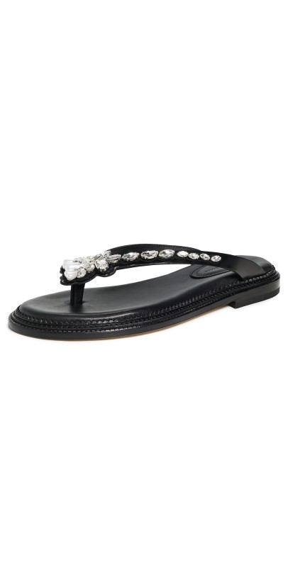 Simone Rocha Embellished Thong Sandals Black/Pearl/Clear