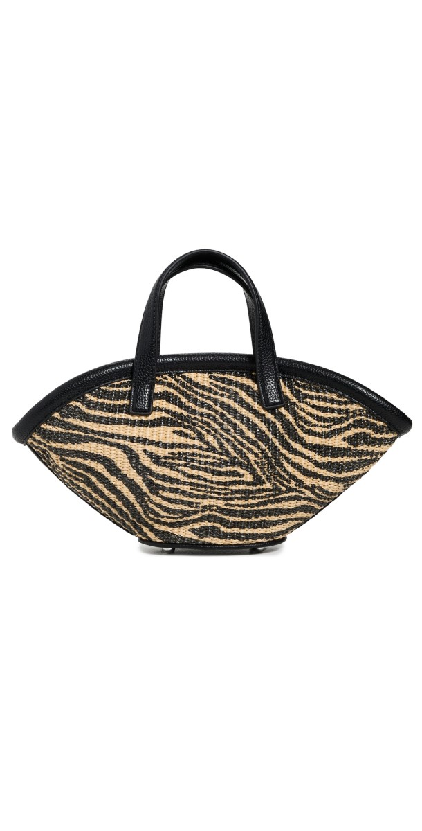 SIMONMILLER Mini Mercado Tote BLACK/NATURAL ZEBRA