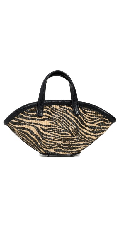 SIMONMILLER Mini Mercado Tote BLACK/NATURAL ZEBRA