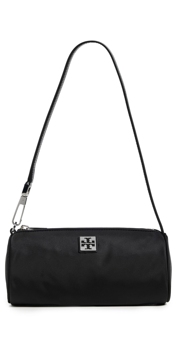 Tory Burch Virginia Nylon Cylinder Bag Black