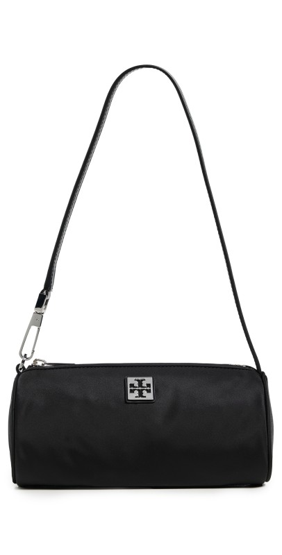 Tory Burch Virginia Nylon Cylinder Bag Black