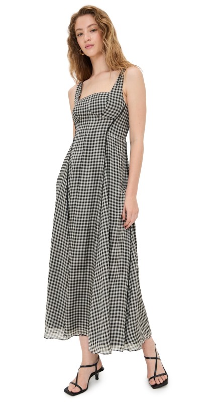 La Ligne Talitha Silk Dress Black Gingham