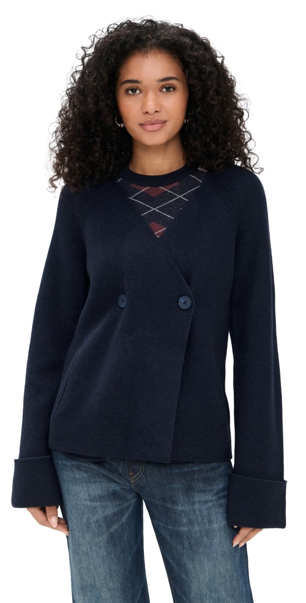 ALIGNE Hampton Knitted Cardigan Navy