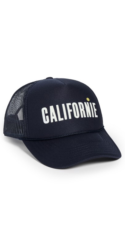 Clare V. Trucker Hat Navy w/ Cream and Citro