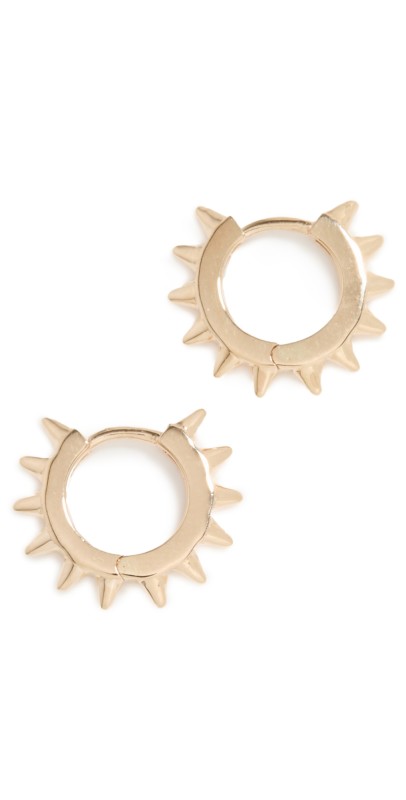 Zoe Chicco 14k Gold Spiked Hinge Huggie Hoops Yellow Gold