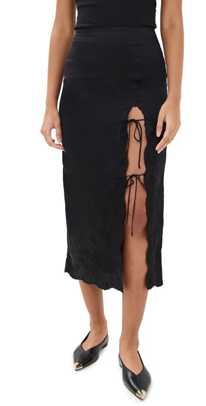 Reformation Mira Skirt Black