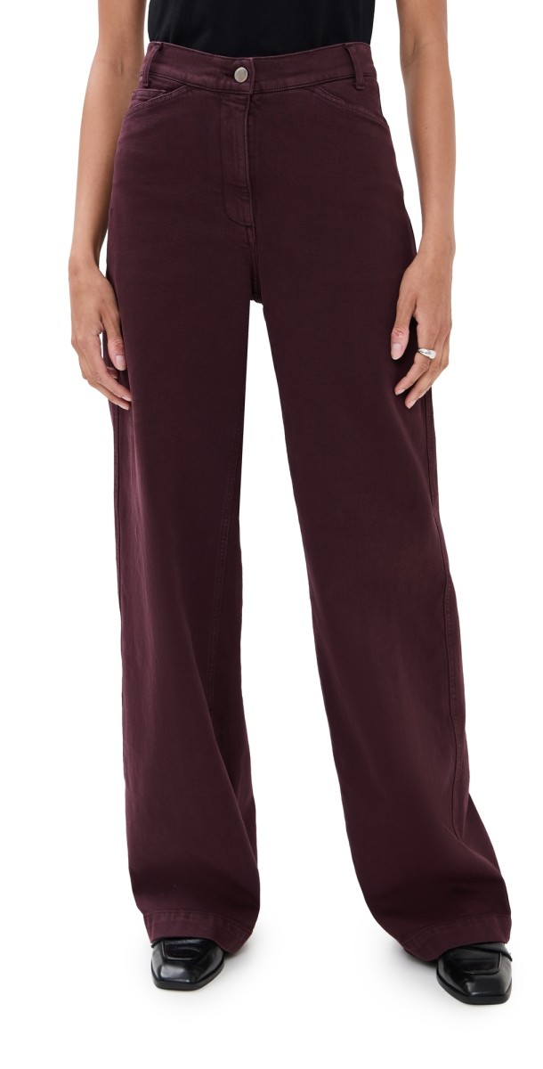 Another Tomorrow Workwear Pants Overdye Plum