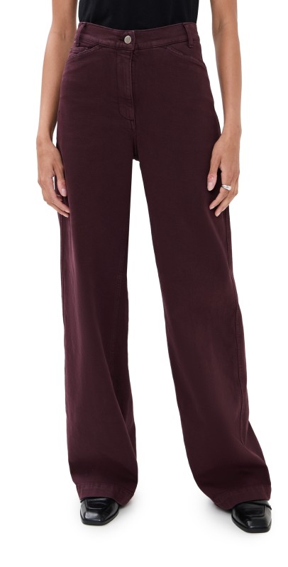 Another Tomorrow Workwear Pants Overdye Plum