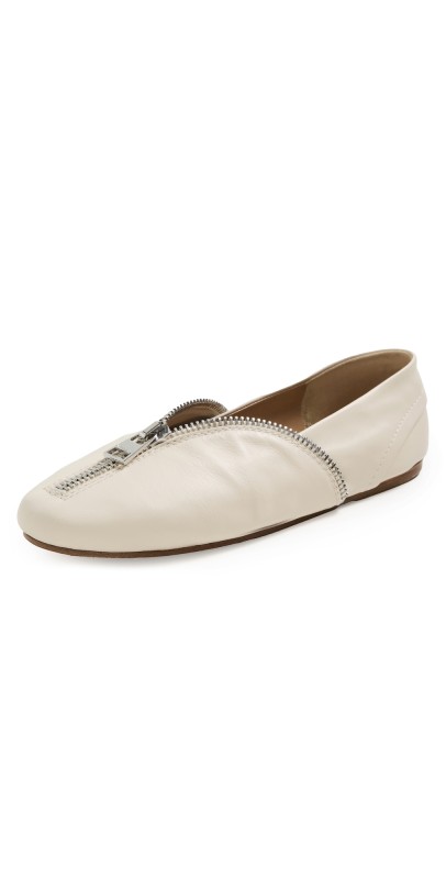 JW Anderson Biker Ballerina Flats Off White/Silver