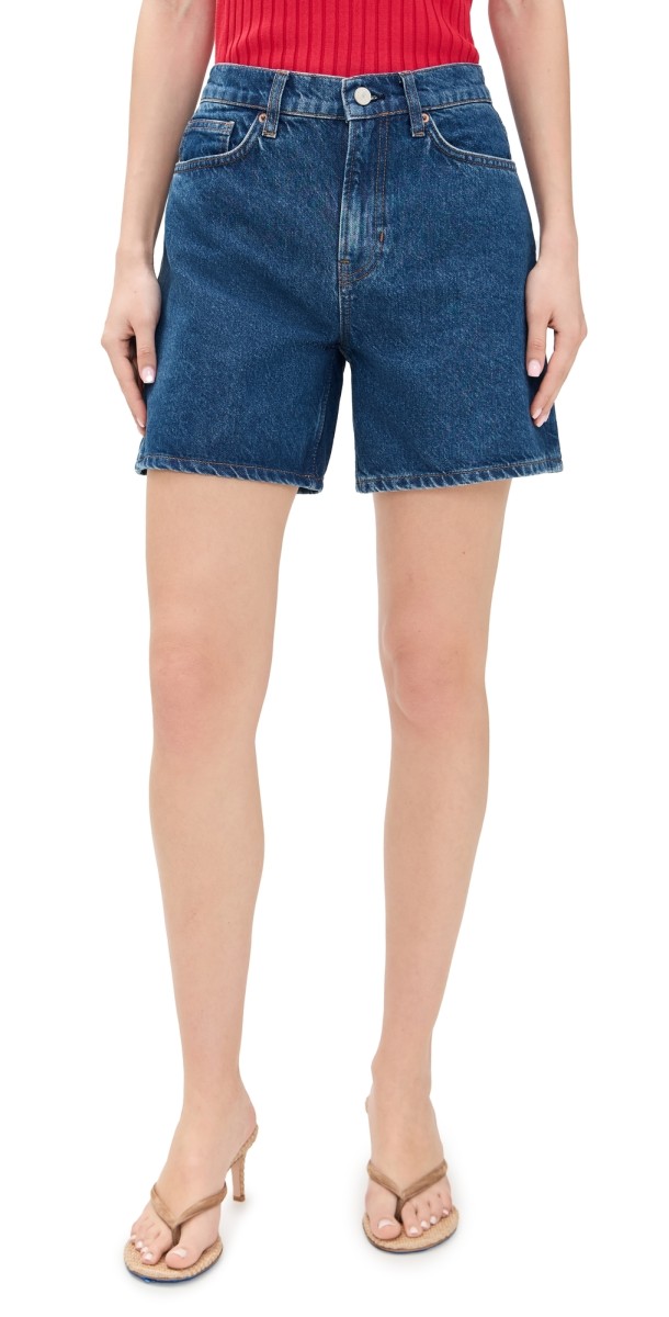 Reformation Raye Mid Rise Relaxed Jean Shorts 6 Cleary