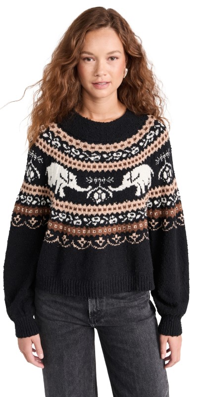 Free People Nellie Sweater Athracite Combo