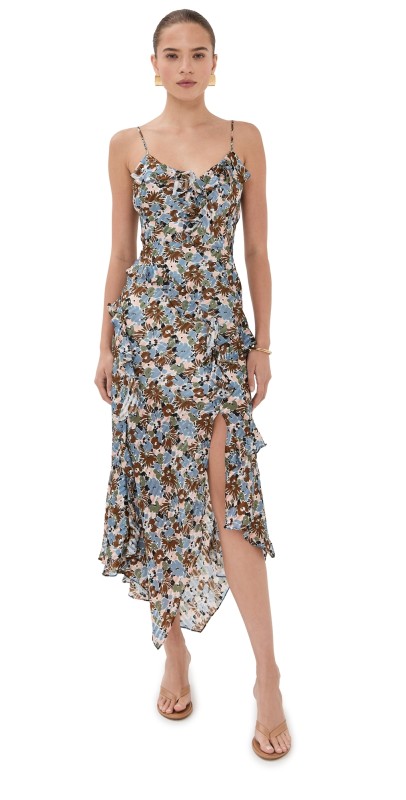 Veronica Beard Avenel Silk Dress Lake Mist Multi
