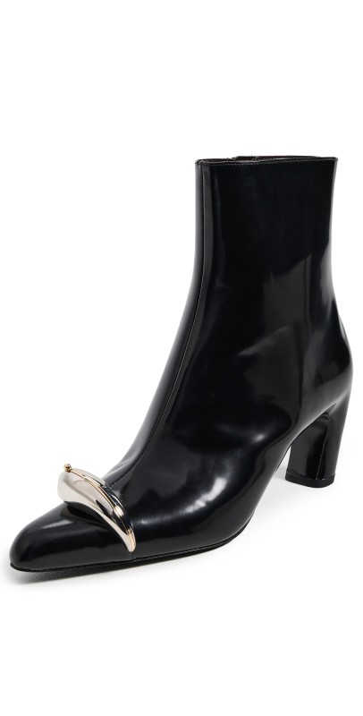 Tory Burch Pierced Heeled Ankle Boots PERFECT BLACK / SILVER