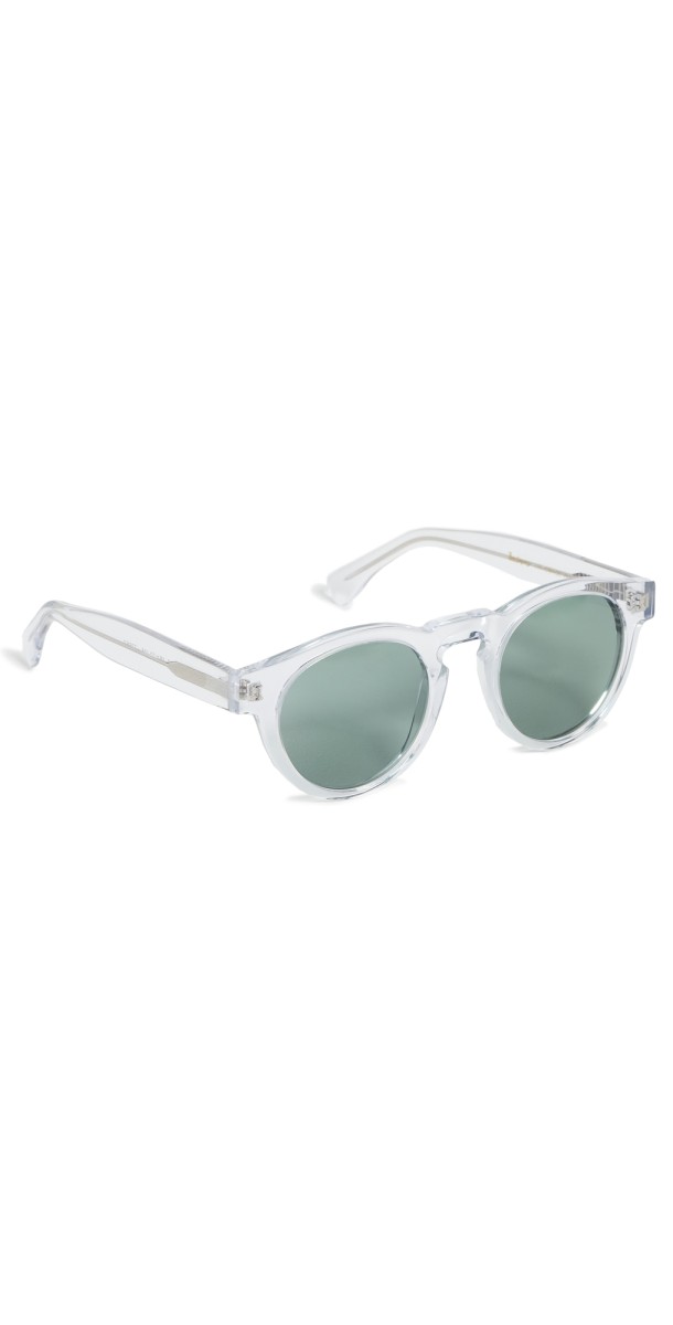 Illesteva Leonard Sunglasses Clear w/ Olive Lenses
