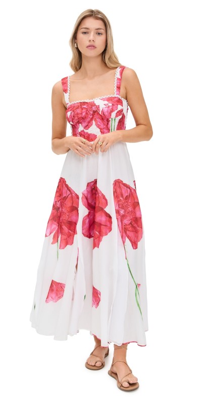 Charo Ruiz Crissy Long Dress White Blossom