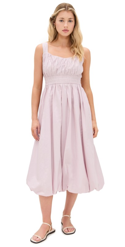 Sea Emmet Poplin Midi Bubble Dress Lilac