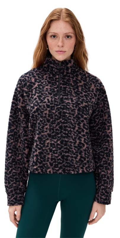 Year of Ours Lucia Half Zip Leopard