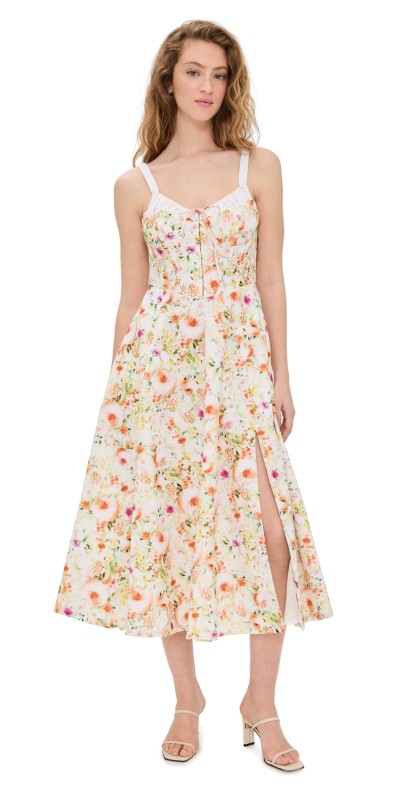 ASTR the Label Julietta Dress Orange Green Floral