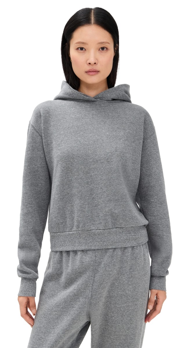perfectwhitetee Heart Hoodie Dark Heather Grey