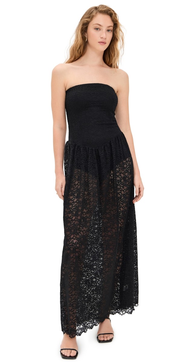 Show Me Your Mumu Diana Drop Waist Dress Black Lovely Lace